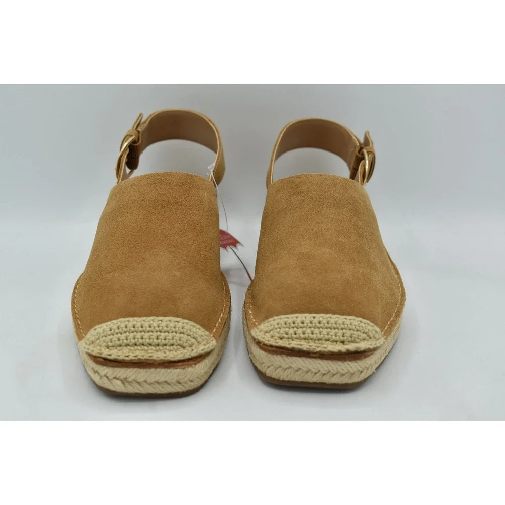 Blondo Hiliana Espadrille Sandals Womens 7.5 Tan Suede Water Resistant Platform